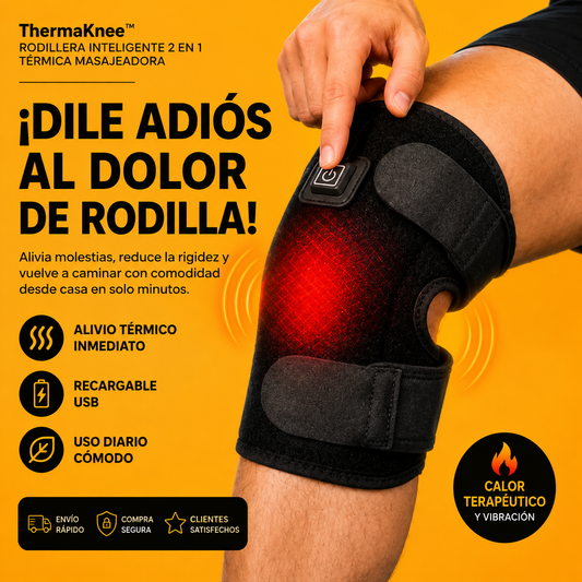 ThermaKnee™ | Rodillera Inteligente 2 En 1 Térmica Masajeadora