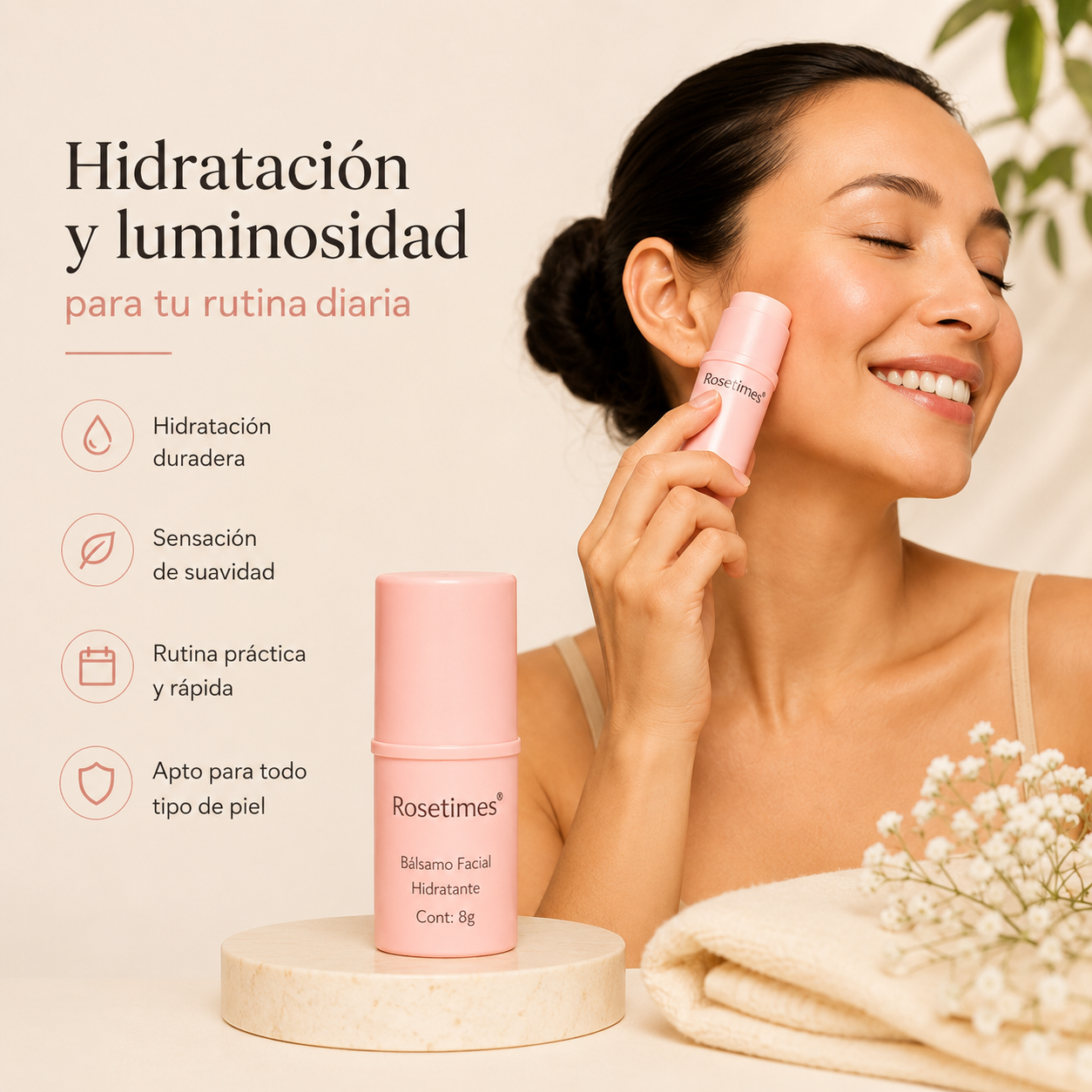 Rosetimes | Bálsamo Facial Hidratante en Stick