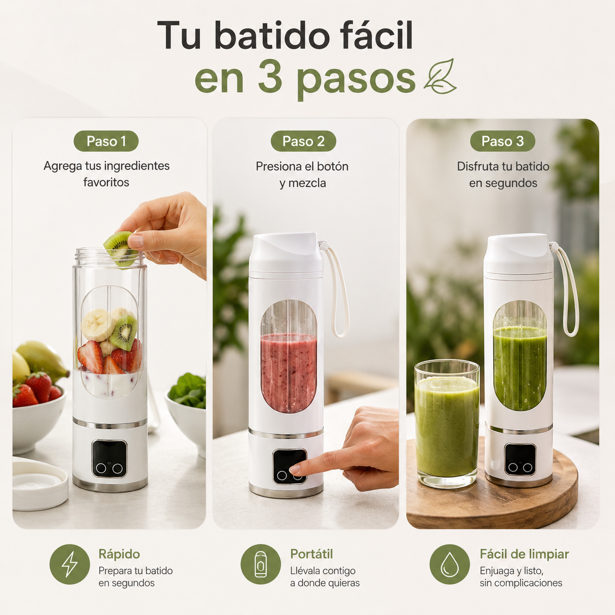 BlendGo Pulse™ — Licuadora Procesadora Portátil USB