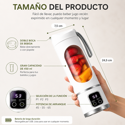 BlendGo Pulse™ — Licuadora Procesadora Portátil USB