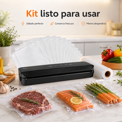 FreshLock™ Pack Completo | Selladora + 10 Bolsas + Rollo 5 Metros