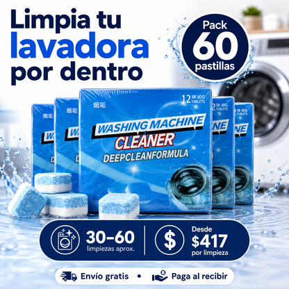 Pack 60 Pastillas Limpia Lavadora