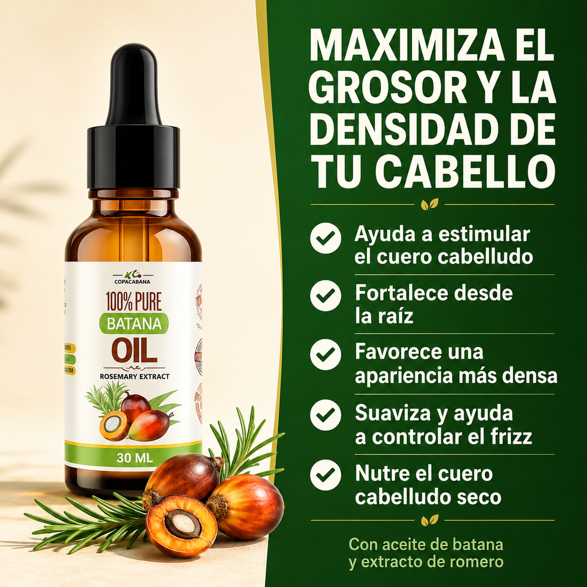 BatanaVive™ Aceite de Batana 2x1 | Crecimiento y Nutrición Capilar