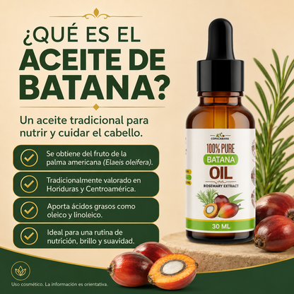 BatanaVive™ Aceite de Batana 2x1 | Crecimiento y Nutrición Capilar