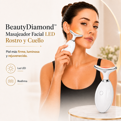 BeautyDiamond™ Masajeador Facial LED para Rostro y Cuello