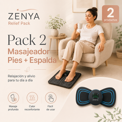Zenya™ Relief Pack Masajeador de Pies + Masajeador de Espalda