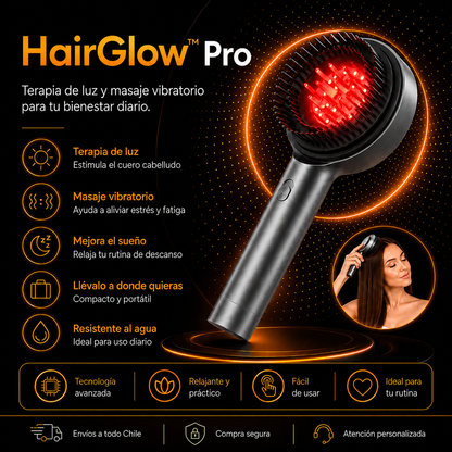 HairGlow™ LED | Cepillo Masajeador Cabello Terapia