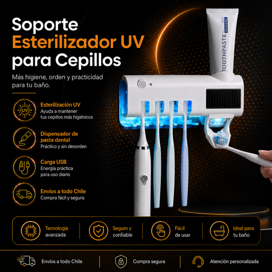 CleanBrush™ UV | Soporte Esterilizador de Cepillos