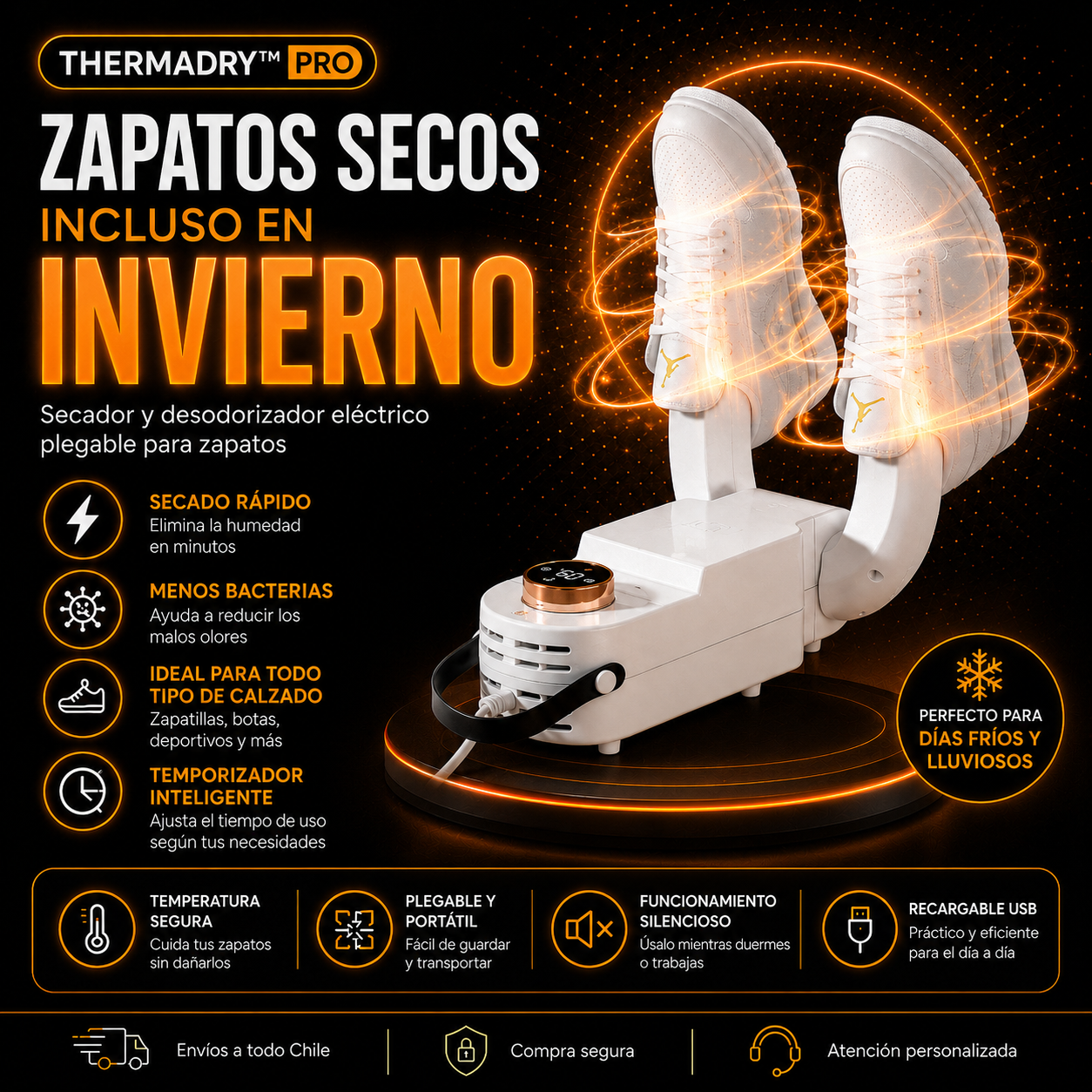 ThermaDry™ Pro | Secador Eléctrico Plegable para Zapatos