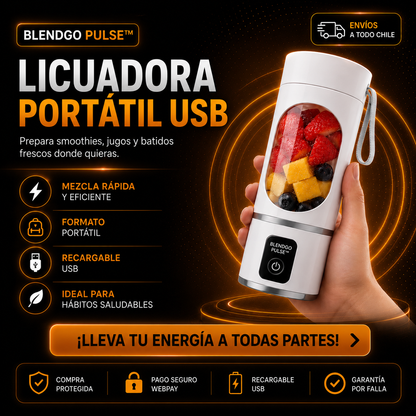 BlendGo Pulse™ — Licuadora Procesadora Portátil USB