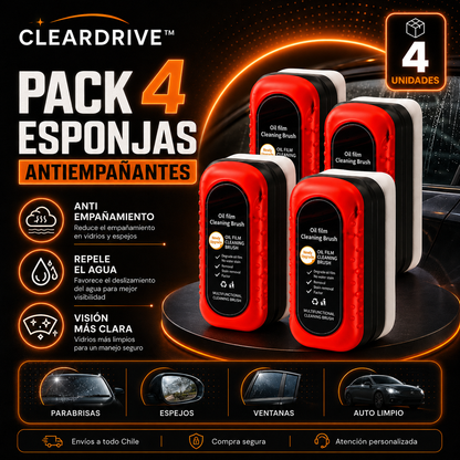 🚘 ClearDrive™ Pack 4 | Esponjas Anti Empañantes Premium