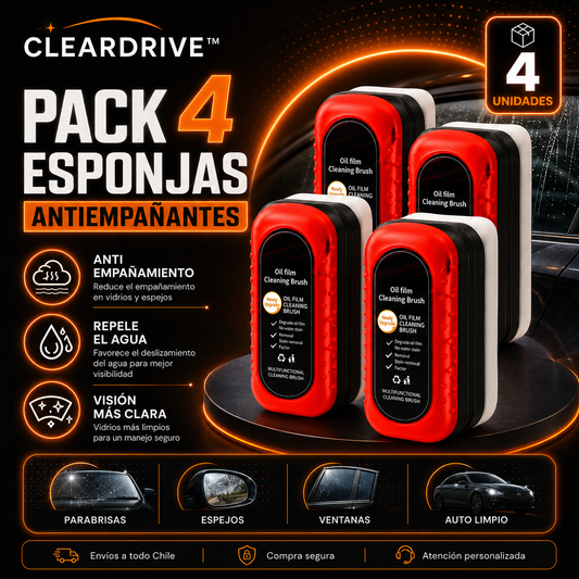 🚘 ClearDrive™ Pack 4 | Esponjas Anti Empañantes Premium