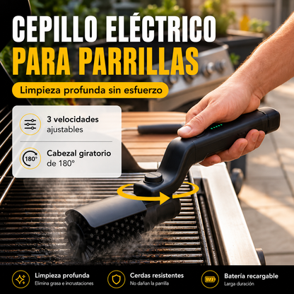 Parrillero Pro MAX™ | Cepillo Eléctrico para Parrilla 3 Velocidades + Kit Completo