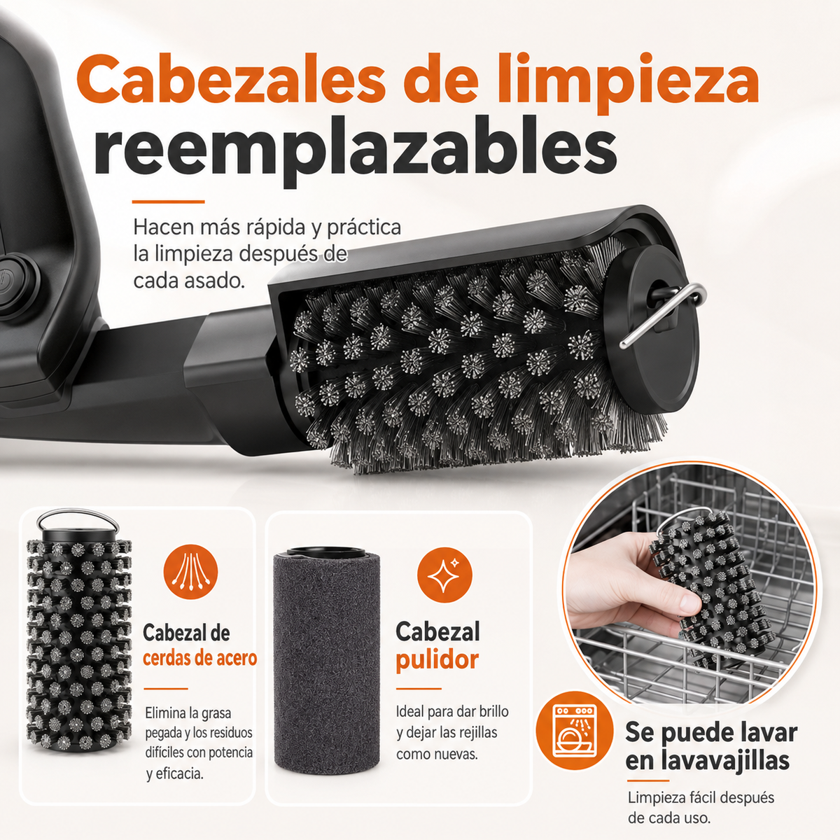 Parrillero Pro MAX™ | Cepillo Eléctrico para Parrilla 3 Velocidades + Kit Completo