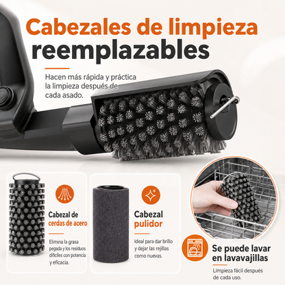 Parrillero Pro MAX™ | Cepillo Eléctrico para Parrilla 3 Velocidades + Kit Completo