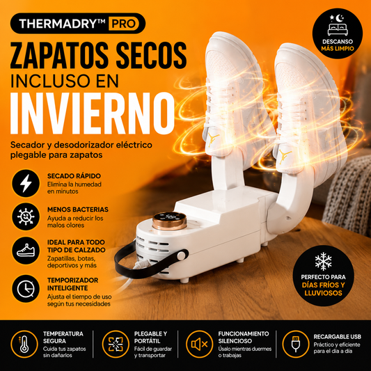 ThermaDry™ Pro | Secador Eléctrico Plegable para Zapatos
