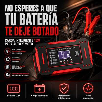VoltRevive™ Cargador Inteligente de Baterías | Carga, Mantiene y Ayuda a Recuperar