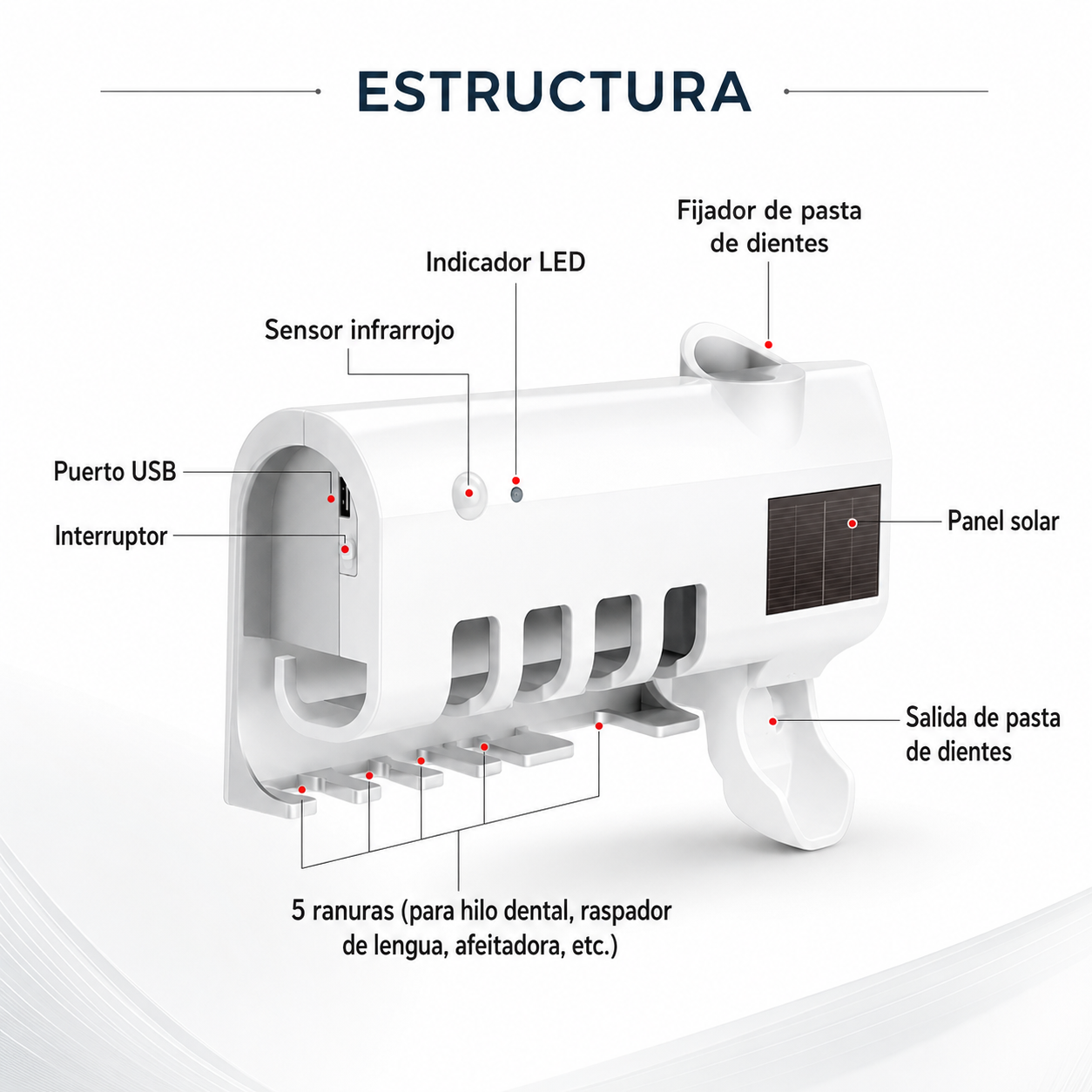 CleanBrush™ UV | Soporte y Esterilizador de Cepillos