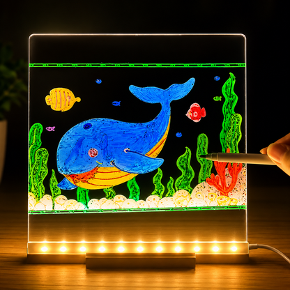 LumiBoard™ Pizarra Mágica LED Acrílica 20 × 30 cm | Incluye 7 Marcadores