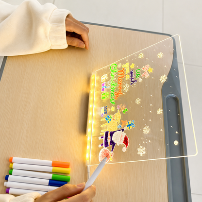 LumiBoard™ Pizarra Mágica LED Acrílica 20 × 30 cm | Incluye 7 Marcadores