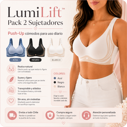 LumiLift™ Pack 2 | Sujetadores Push-Up sin Varillas y Antiflacidez