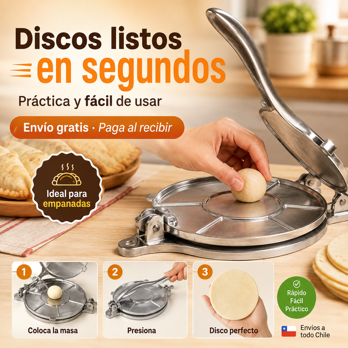 Prensa De Masa de Empanadas 21cm