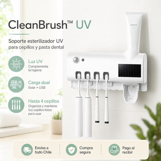 CleanBrush™ UV | Soporte y Esterilizador de Cepillos