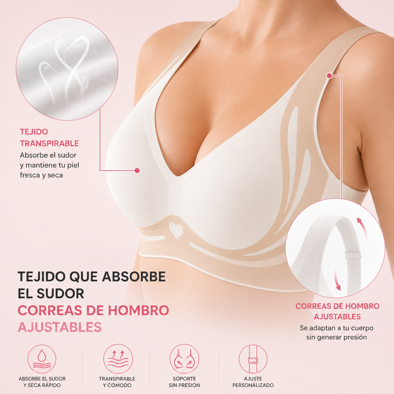 LumiLift™ Pack 3 Sujetadores Push-Up Sin Varillas