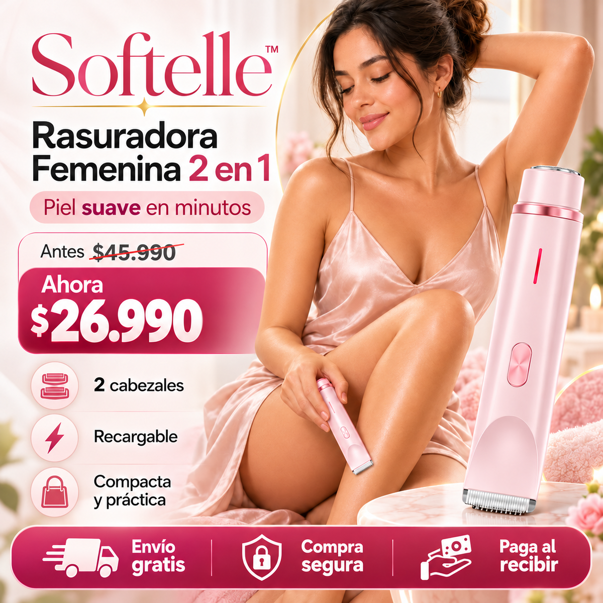 Softelle™ 2 en 1 - Rasuradora Femenina Recargable