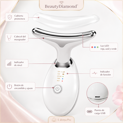BeautyDiamond™ Masajeador Facial LED para Rostro y Cuello